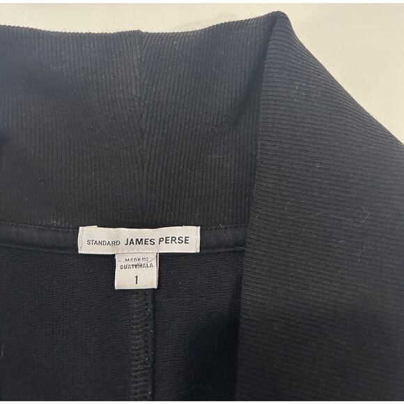 James Perse women's Black Lounge Wear Open Front Cardigan Size Small - Picture 2 of 3